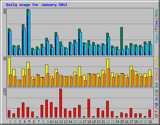 Daily usage for January 2011