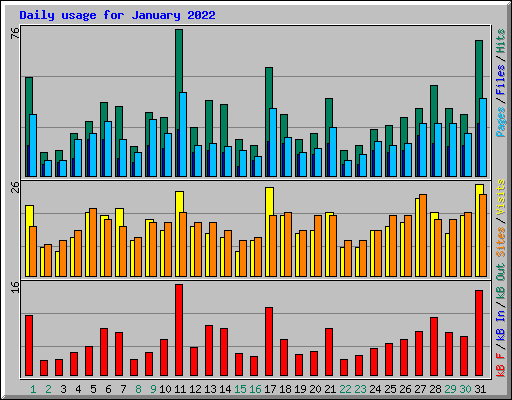 Daily usage for January 2022