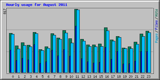 Hourly usage for August 2011